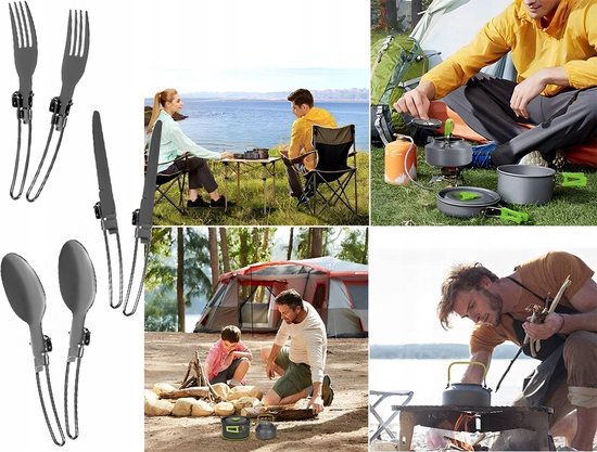 Camping pannenset kemping waterkoker koekenpan 18 st in 1 van Camp