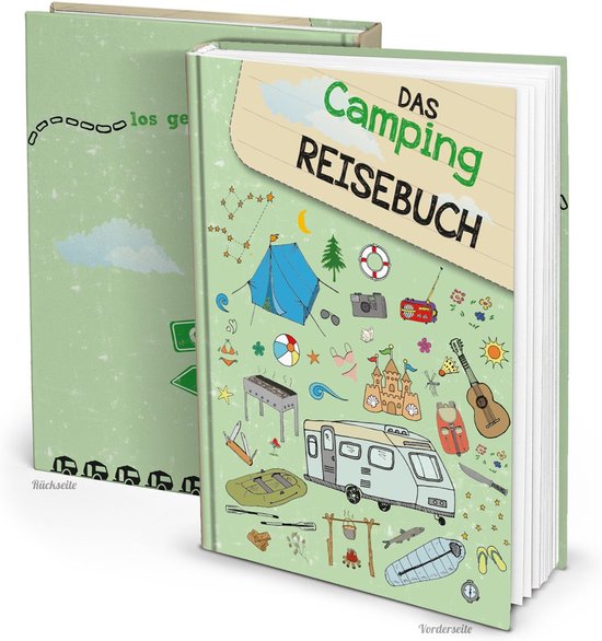 Camping Reisdagboek - Vakantie Notitieboek - Reiservaringen Vastleggen - 164 Pagina's Hardcover - A4 Formaat - Groen