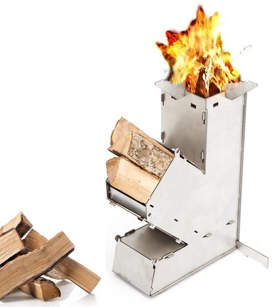 Camping Rocket Stove - Draagbare Houtgestookte Kachel voor Buiten