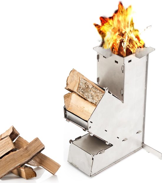 Camping Rocket Stove - Draagbare Houtgestookte Kachel voor Buiten van Camping