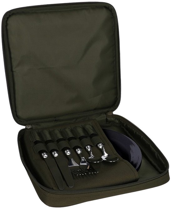 Camping Servies Set 2 Personen - 2 Borden & Bestek - Compacte Opbergtas - Mikado