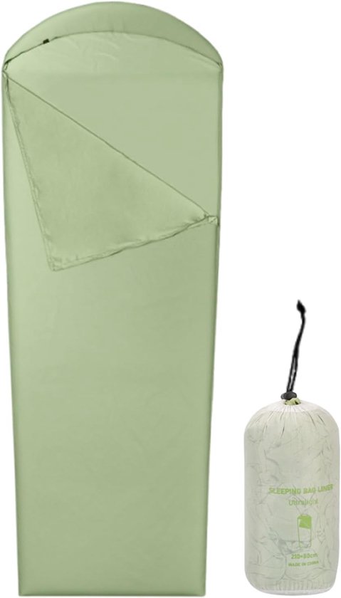Camping Slaaplakens - Slaapzak Liner - Outdoor Reizen - Warmte Verhogend - 210x80cm - Groen