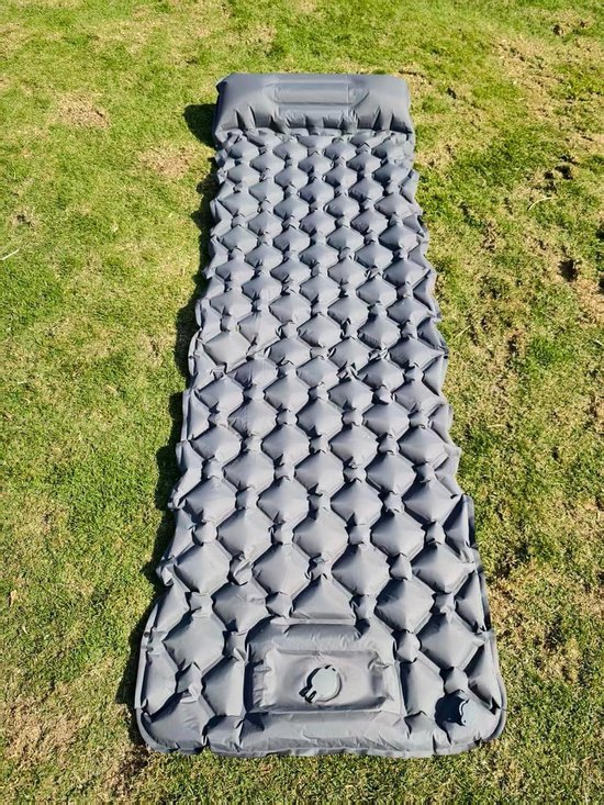 Camping Slaapmat - Kampeer mat - Kamperen en Hiken - Ingebouwde Voetpomp - Twin - Blauw van Merkloos