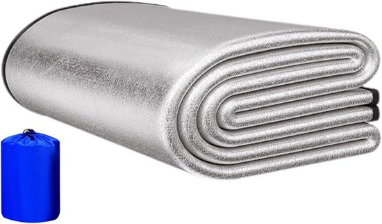 Camping slaapmat - Kampeer matras - Buiten slapen - Warmte isolerend - 200x200cm - Zilver