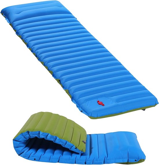Camping Slaapmat - Luchtbed Matras - Kamperen Reizen - Zelfopblazend Waterdicht - 195 x 70 cm - Blauw Groen
