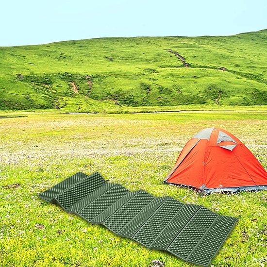 Camping Slaapmat - Opvouwbaar Schuimkussen - Outdoor Activiteiten - Vochtbestendig Ontwerp - 190x57cm - Groen