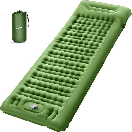 Camping slaapmatten - extra dikke 5 inch zelfopblazende campingpad met voetpomp - ingebouwde kussens - ultralichte slaapmat voor eenpersoons - dik campingluchtmatras voor wandelen en picknick van Camping