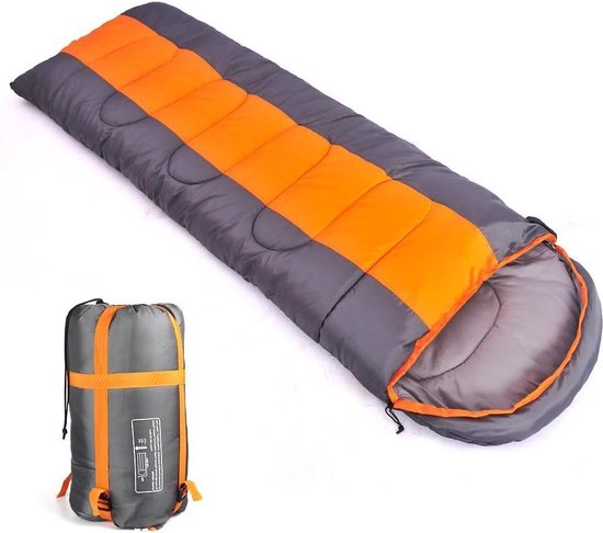 Camping Slaapzak Envelop 3 Seizoen Slaapzak met Capuchon - Indoor Outdoor - Volwassen Winter Slaapzak - Backpacking Wandelen Reizen - Compressie Tas Sleeping Bag van Thetford