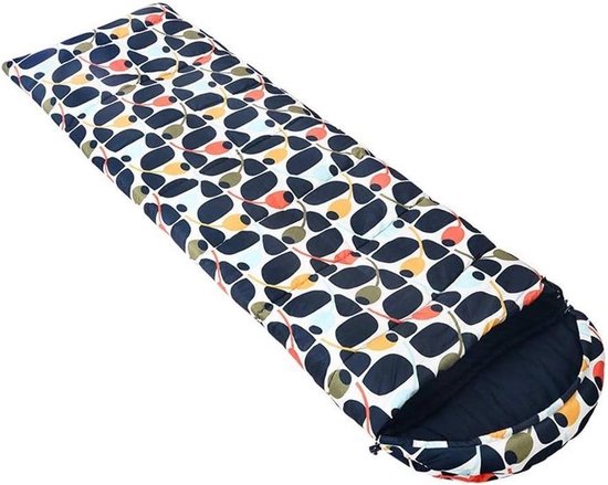 Camping Slaapzak - Envelop Slaapzak - Buiten Kamperen - Hoed met Trekkoord - 220x75 cm - Blauw