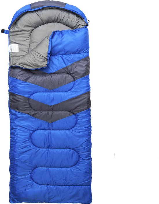 Camping slaapzak-herfst-winter envelop slaapzak-lichte compacte-camping noodzakelijke accessoires-blauw-220 * 80cm