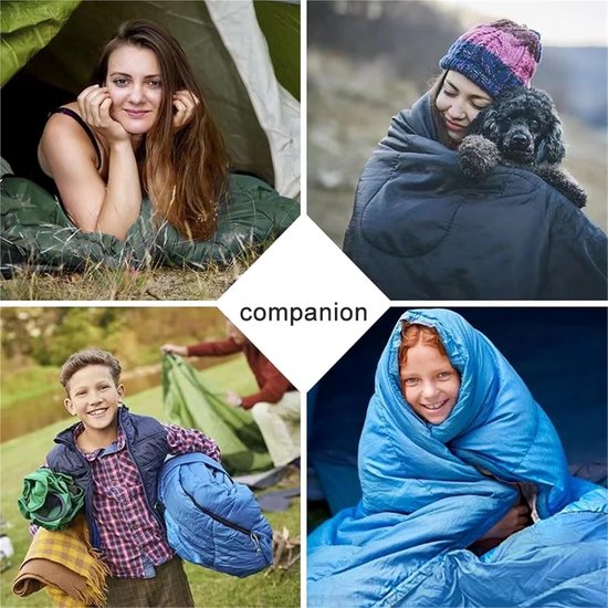 Camping Slaapzak - Outdoor Slaapzak Lichtgewicht Slaapzak - Kamperen en Backpacken - Thermische Isolatie Koude Nachten - One Size - Blauw