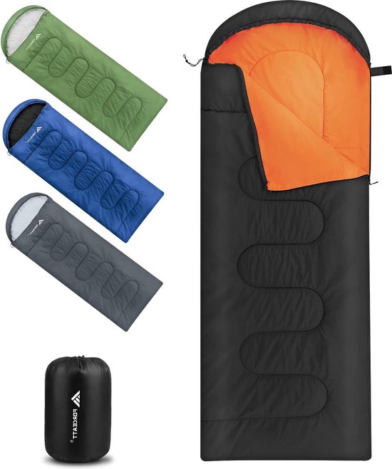 Camping Slaapzak voor Volwassenen 3 Seizoenen Draagbaar Lichtgewicht Backpacking Wandelen Reizen Indoor Outdoor Aanbevelen 5℃-15℃ 80x190cm Switch naar een Dekbed of Deken - Comfortabel en Praktisch Slaapzak voor camping van Camp