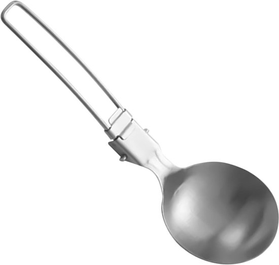 Camping Soeplepel - Opvouwbare Lepel - Outdoor Koken - Roestvrij Staal - 19.5x6cm - Zilver