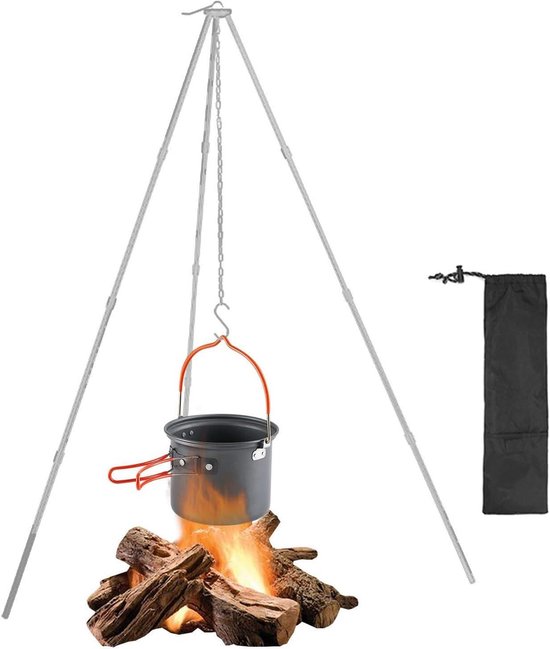 Camping Statief - Buiten Kookstandaard - Koken Buiten - Verstelbare Warmtecontrole - 32.6 cm Lengte - Aluminium