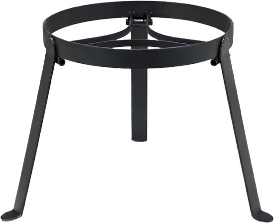 Camping Statief - Kookstandaard Driehoek - Outdoor Koken - Opvouwbaar & Hittebestendig - 10mm Staal - Zwart