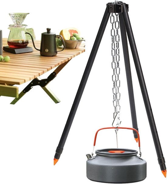 Camping Statief - Kookstatief Grill - Buiten Koken - Stevig Aluminium - 80 x 123.5 cm - Multikleur
