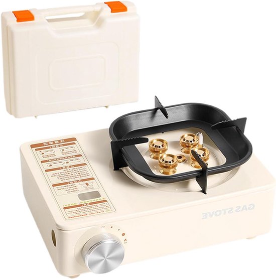 Camping Stove - Outdoor Brander - Koken Buiten - Intelligente Veiligheid - 33x25x14 cm - Wit