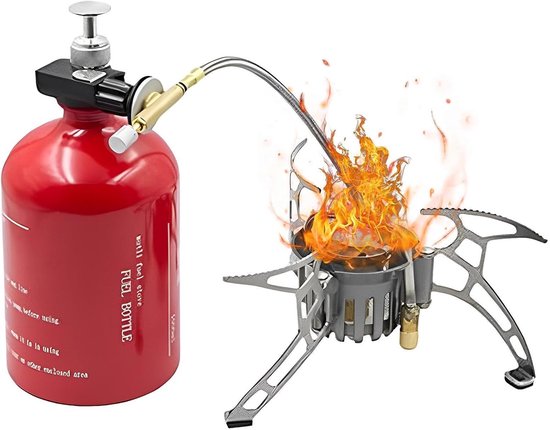 Camping Stove - Outdoor Stove - Barbecue Koken - Windproof Design - 19 cm - Silver