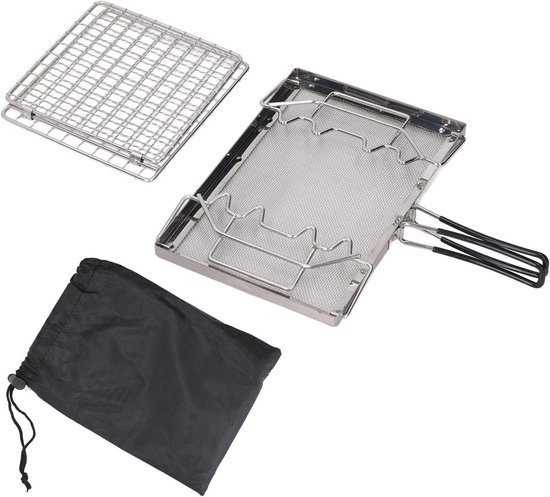 Camping Stove Toaster, Opvouwbare Camping Stove Toaster, Draagbaar Roestvrij Staal, Outdoor Stovetop Toaster met Stabiele Structuur, Geschikt voor Picknick