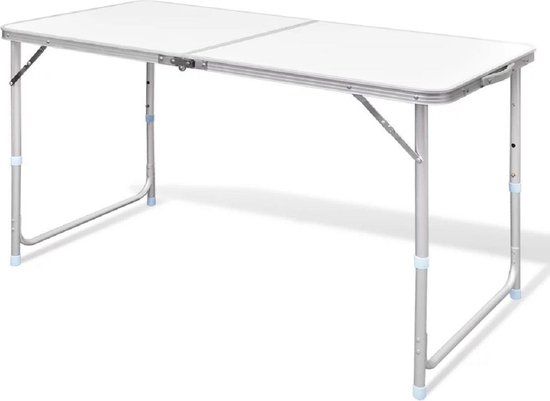 Camping tafel 120x60cm aluminium, kleur wit, kamperen van Camp