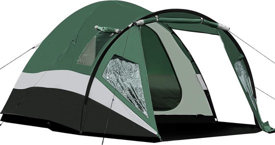 Camping Tent 4 Personen XXL – 180 cm Stahoogte – Koepeltent met Voortent, Zijdeur en Raam – 3000 mm Waterkolom – 3-4 Seizoenen – Voor Outdoor, Festival en Familie van Merkloos