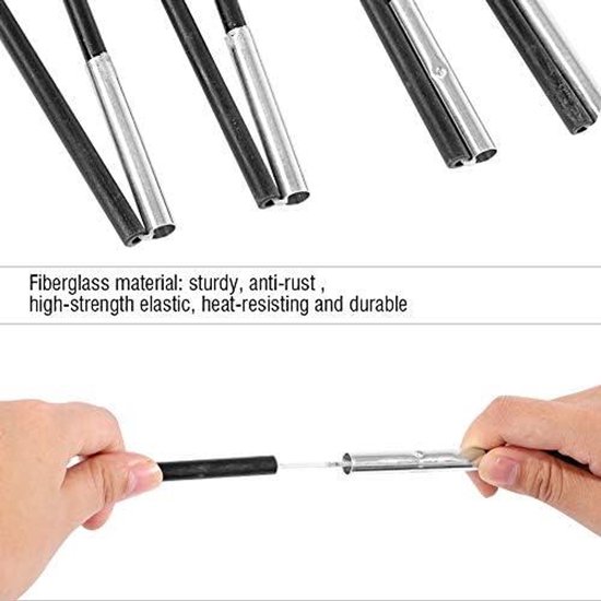 Camping Tent Pole, Glasvezel Ondersteuning Staaf Bars - Luifel Frames Kit voor Camping, Wandelen, Backpacken - 5-6 Persoons Tentsubtotal: 158€. van Merkloos