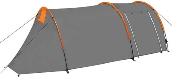 Camping Tent - Tunneltent - 4 persoons - Grijs|Oranje van Camp