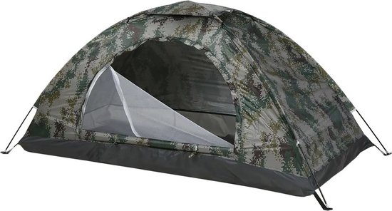 Camping Tent - Vistent - Pop-Up Tent - Camouflageprint - Snel Opzetten - Festival Strand Camping Vissen - Snel Opzetbaar
