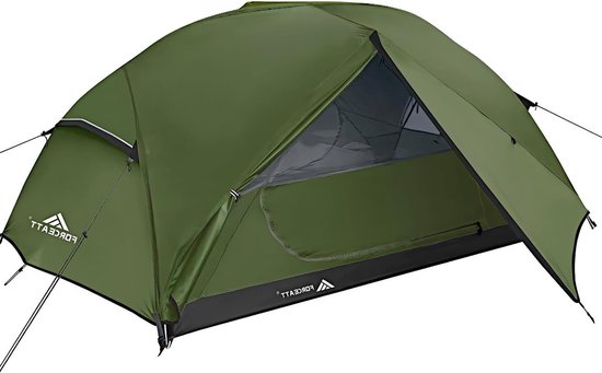 Camping tent voor 2-3 personen met 2 deuren, ventilatie, waterdicht en lichtgewicht voor backpacken, ideaal voor kamperen en wandelen in alle seizoenen.