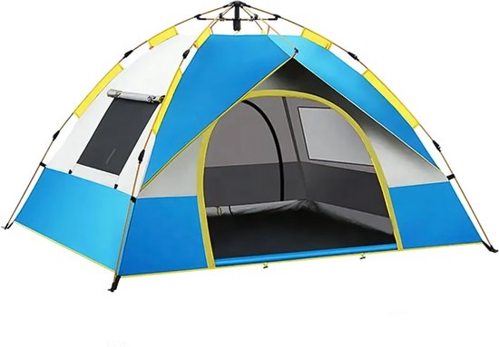 Camping Tent voor 2 personen | Blauw | Pop Up Tent | Automatische tent snel opzetten voor festival, camping en picknicken - tent opzetbaar in 3 seconden van Camp