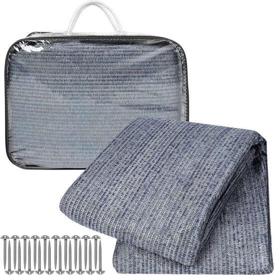 Camping Tentvloeren, 4x5m Voortenttapijten, Opvouwbaar Campingtapijt van 240g/m² HDPE, Ooutdoor Campingmat met Spijkers, Gaten en Draagtas, Tenttapijt voor Camping/Picknick/Strand