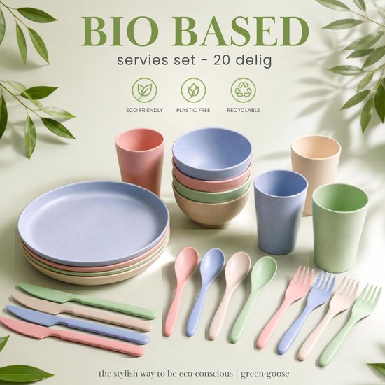 Camping tuin servies 28 delig - Modern BBQ servies voor 4 pers,