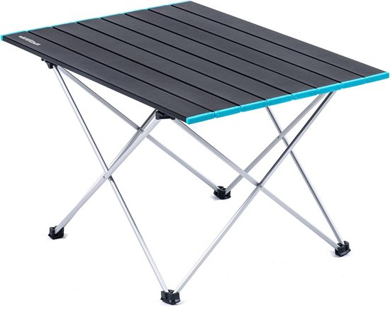 Camping Vouwtafel Aluminium Tafelblad Waterdicht Draagbaar Lichtgewicht voor Dineren Koken Picknick Buiten Vissen (Zwart Klein) met Populaire Zoekwoorden: Kamperen, Outdoor camping table van Camp