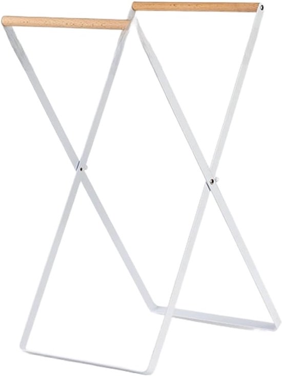 Camping Vuilniszakhouder - Afvalstandaard Prullenbak - Afval Scheiden - Opvouwbaar Verstelbaar - 55 x 25 x 5 cm - Wit