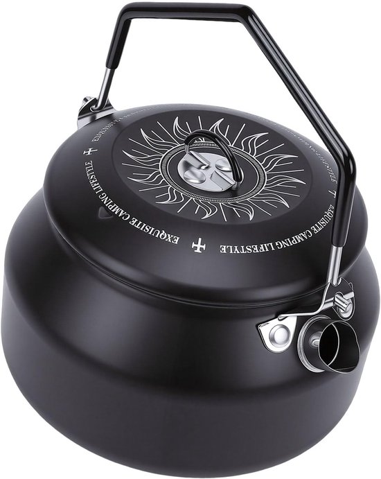Camping Waterkoker - Theeketel Buiten - Koken op Kampvuur - Hittebestendige Verf - 1 Liter - Zilver