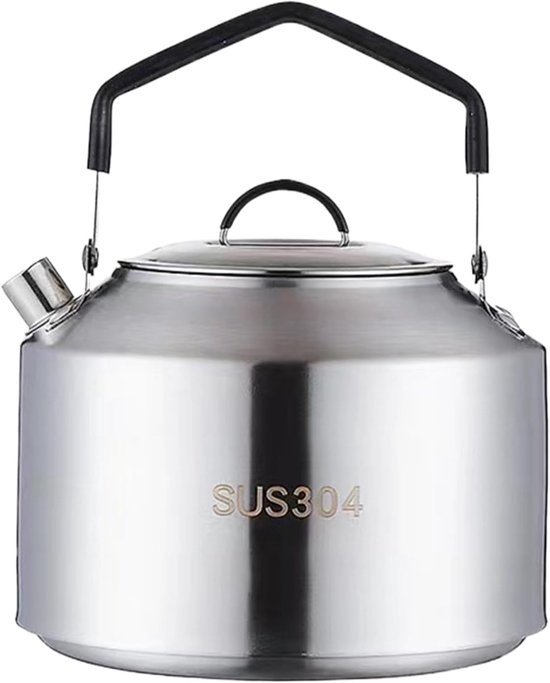 Camping waterkoker - Theepot buiten - Outdoor koken - Snelle verwarming - 1500 ml - Zilver
