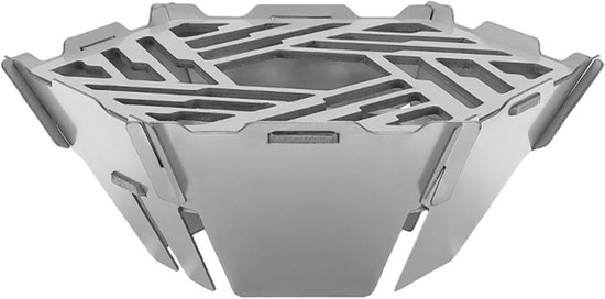 Camping windscherm - Kooktoestel accessoire - Efficiënt koken buiten - Inklapbaar roestvrij staal - 17.2 x 13.1 x 6.3 cm