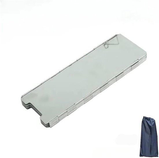 Camping Windscherm - Opvouwbaar Gasfornuis - Efficiënt Koken - Effectieve Windbescherming - 16 Platen - Aluminiumkleur