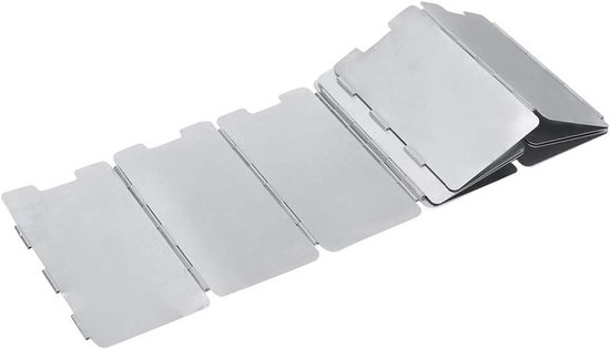 Camping Windscherm - Outdoor Kookscherm - Efficiënter Koken - Opvouwbaar 11-delig - 80cm Omtrek - Zilver