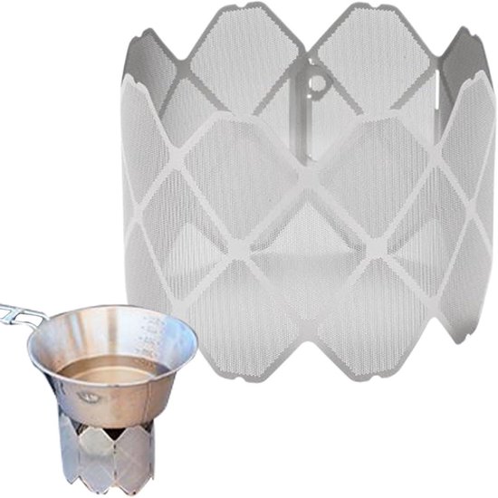 Camping Windscherm - Voorruit Fornuis - Buiten Koken - Verstelbare Maten - 27 x 6.7 cm - Zilverkleurig
