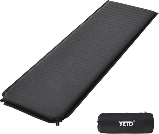 Camping zelfopblazende isomat, 8 cm dik, luchtmatras, outdoor, slaapmat voor reizen, wandelen, feestdagen, binnen, 192 x 63 x 8, zwart van CampFeuer