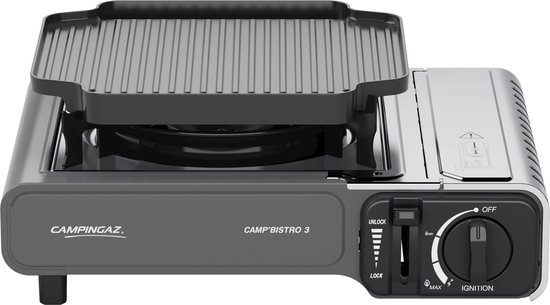 Campingaz Camp Bistro 3 Griddle Combo camping kooktoestel – 1 pits gas kooktoestel 2200 Watt – met pandragers en bakplaat van Campingaz