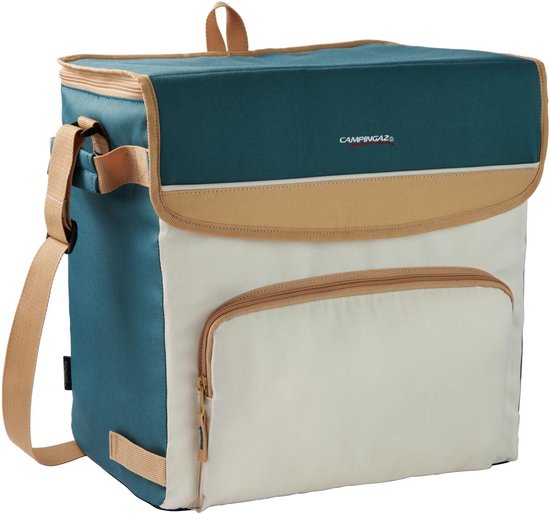 Campingaz Fold'N Cool MiniMaxi 30L Koeltas – 12x 1,5 liter – Antibacteriële voering - groen/beige/wit van Merkloos