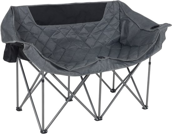 Campingbank - 146x84x54 cm - grijs van Merkloos