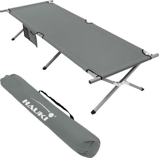 Campingbed Opvouwbaar campingbed 210x83x46 cm Grijs met draagtas tot 150 kg HAUKI van Camping