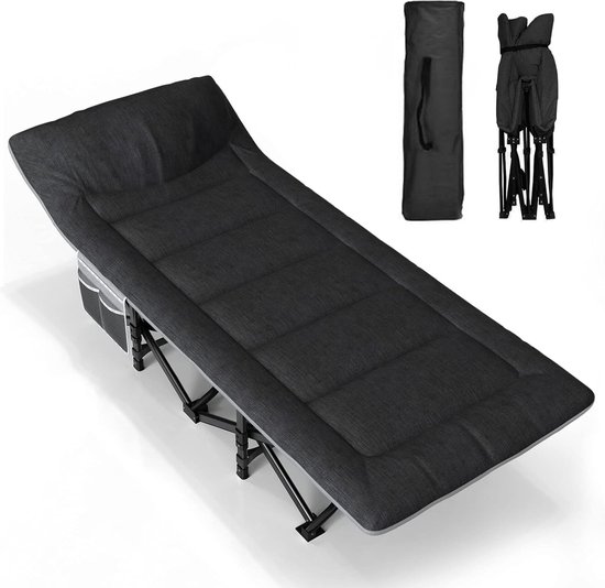 Campingbed, veldbed, inklapbaar, extra breed, opvouwbaar, veldbed, campingbed voor buiten, tuin, binnen van Outsunny