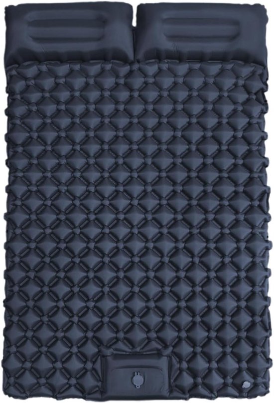 Campingbedmatras - Slaapmat - Buiten slapen - Voetpomp - 190x120cm - Zwart