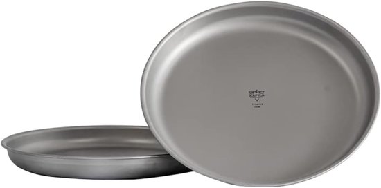 Campingbord Schotel - Draagbaar Kookgerei - Backpacken Kamperen - Ultragelicht Titanium - 1000ml 24x20x3cm - Zuiver Titanium