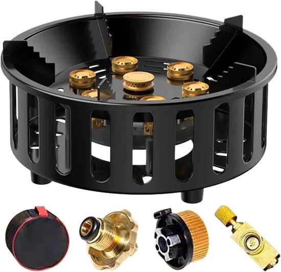 Campingbrander - Draagbaar fornuis - Outdoor koken - Winddichte constructie - 26 x 26 x 15 cm - Zilver