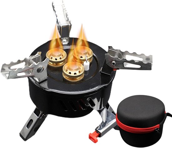 Campingbrander - Kooktoestel Brandertje - Outdoor Koken - Winddicht Ontwerp - 12.5 x 10 cm - Zilver